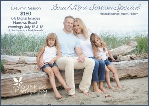 Beach Mini Session Sunrise Photography waterfront Gig Harbor family photographer
